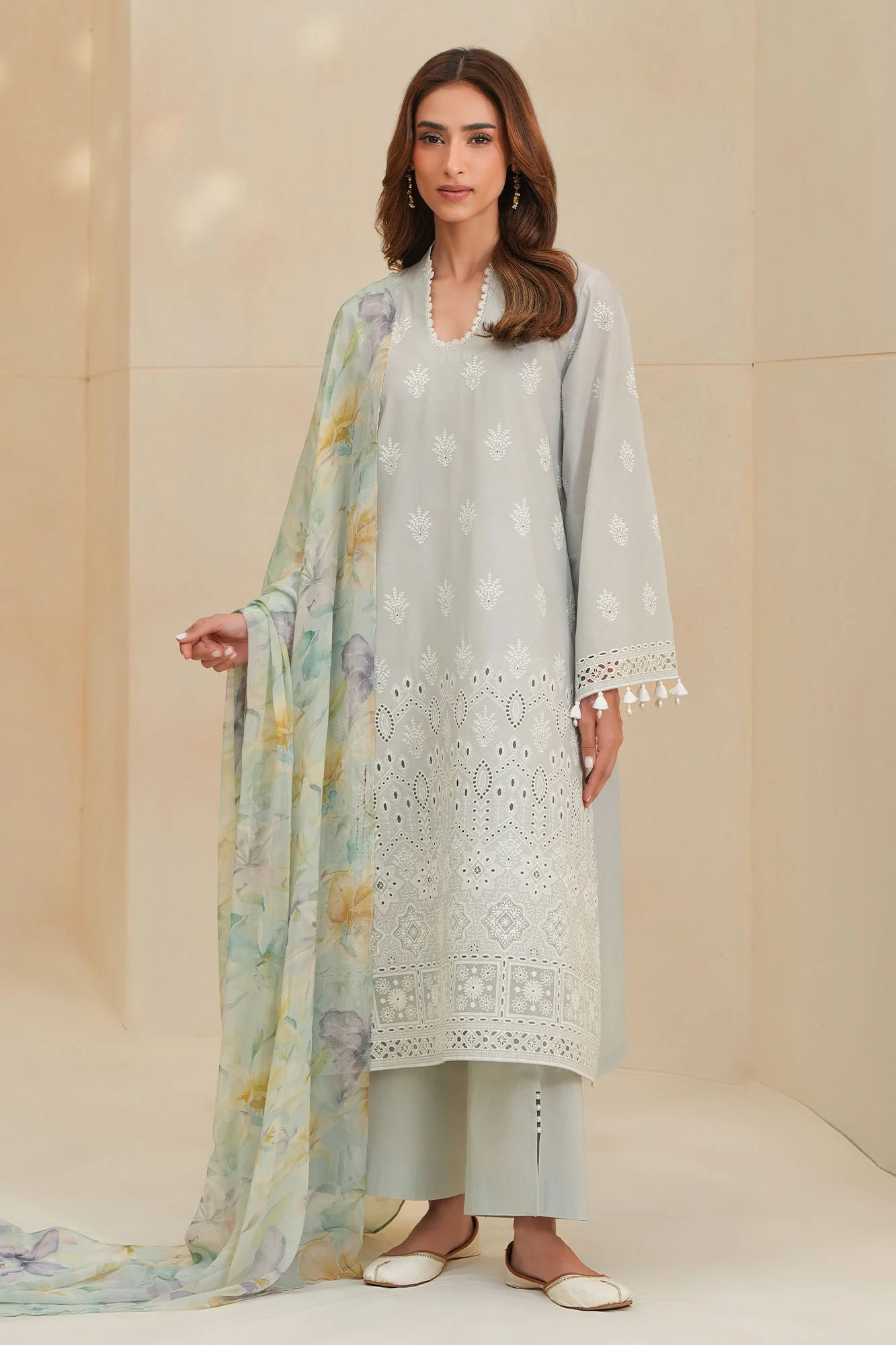 ARCTIC ICE-3PC CHIKANKARI SUIT - Image 4