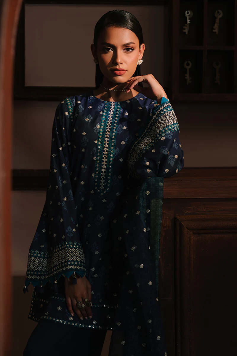 AZURE ELEGANCE-3PC SILK EMBROIDERED SUIT - Image 3