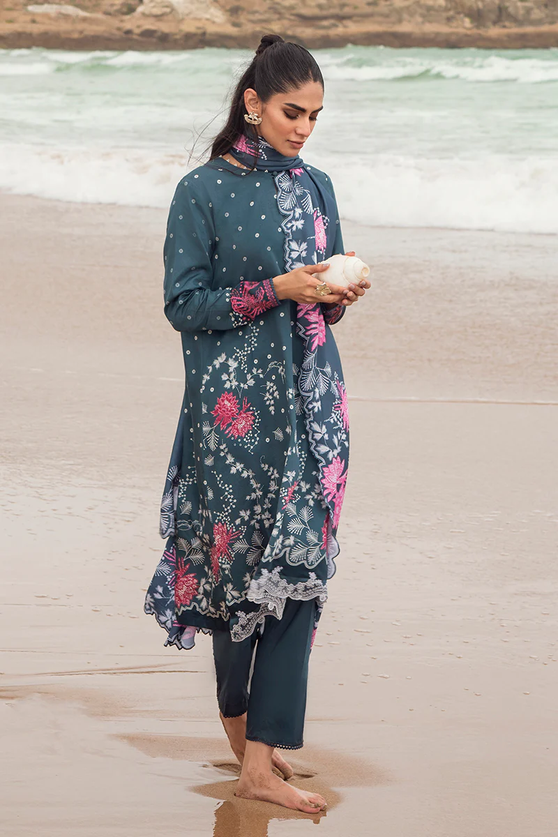 AZURE TALE-3PC SATIN PRINTED SUIT - Image 3