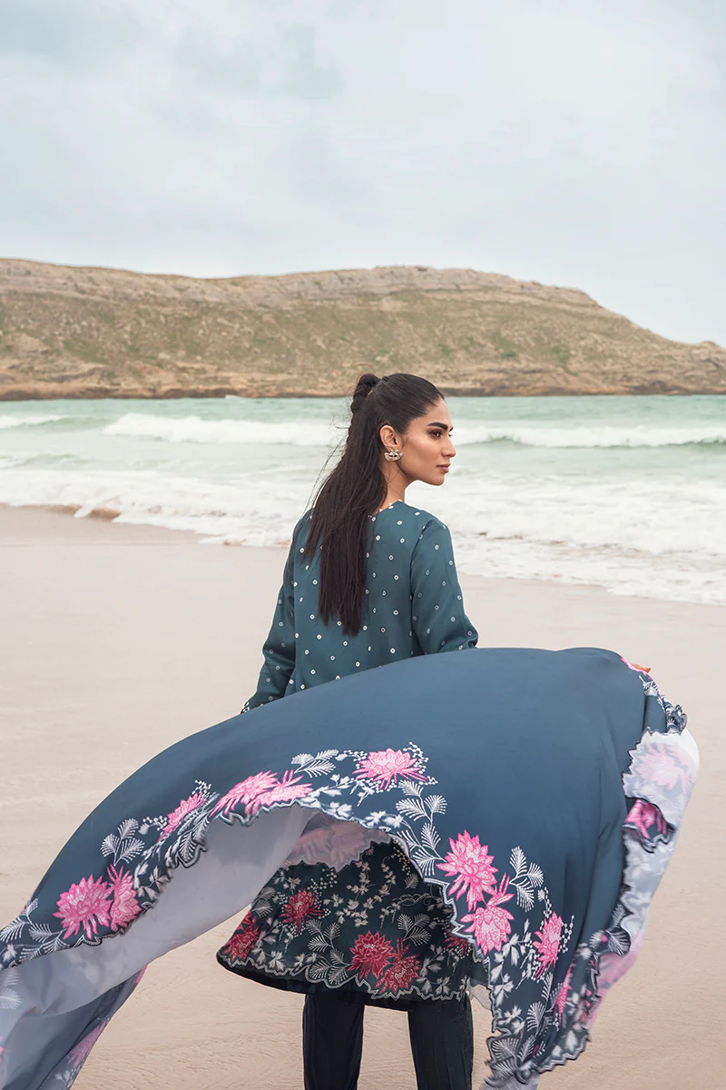 AZURE TALE-3PC SATIN PRINTED SUIT - Image 4