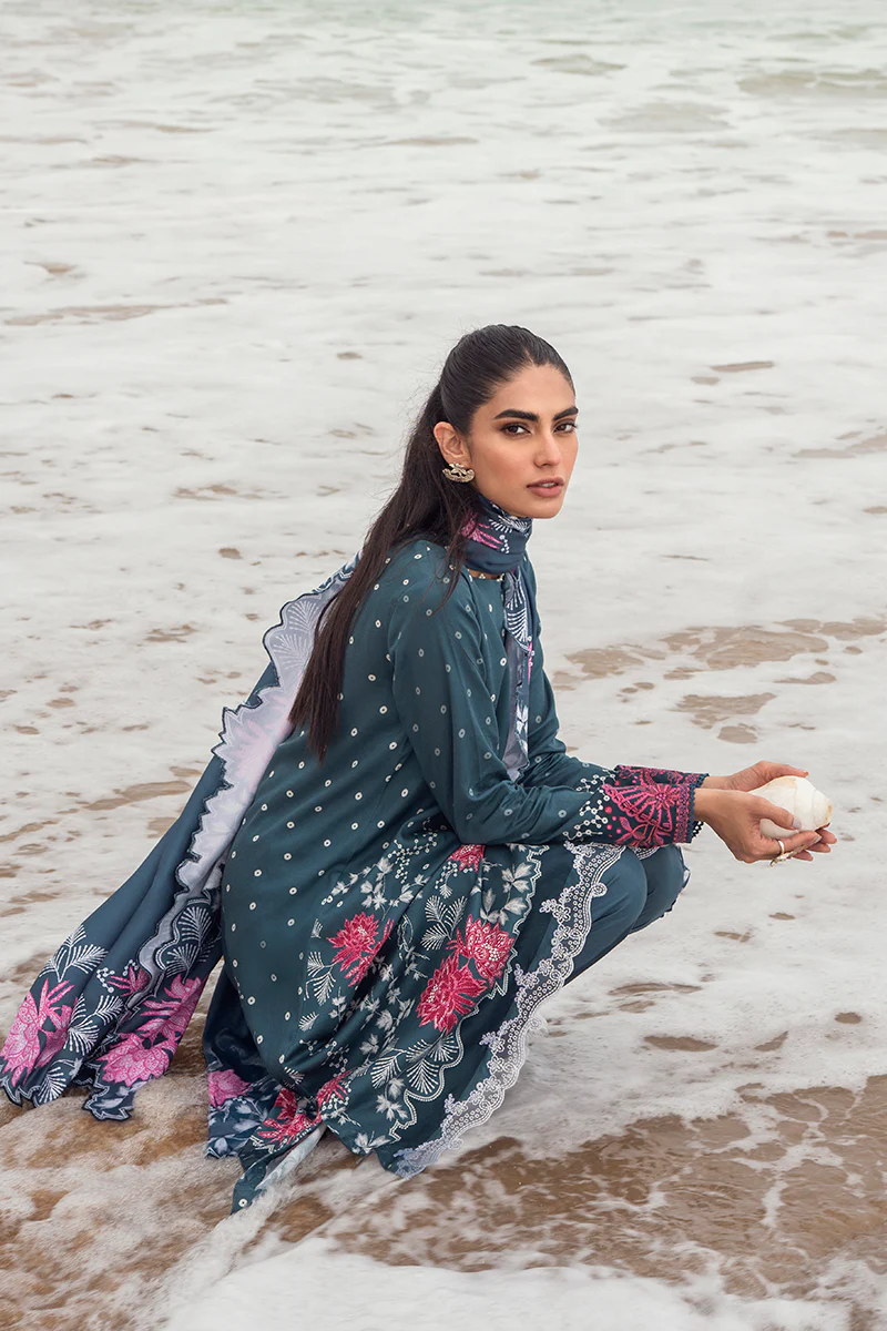 AZURE TALE-3PC SATIN PRINTED SUIT - Image 5