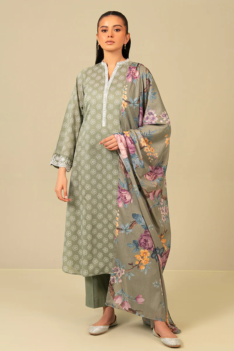 BLOOMING SAGE-3 PIECE PRINTED SUIT
