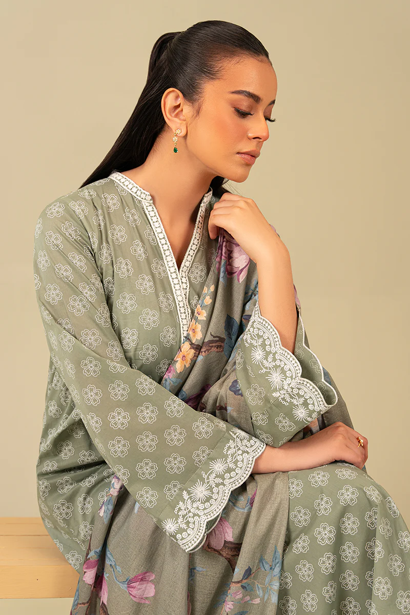 BLOOMING SAGE-3 PIECE PRINTED SUIT - Image 3