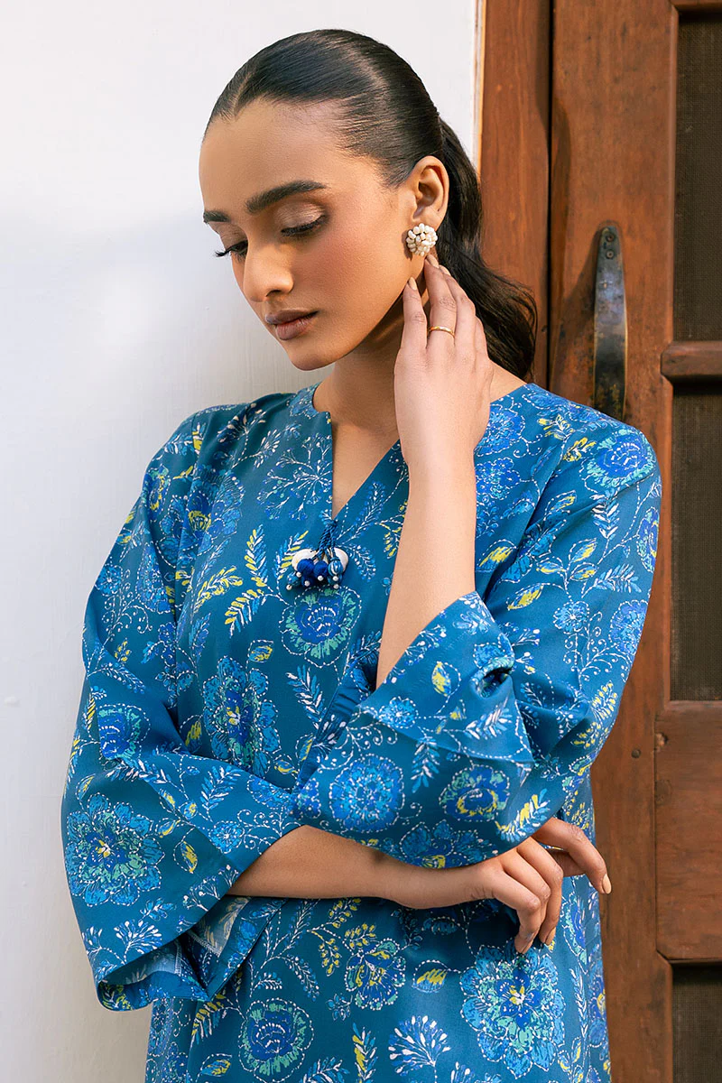 BLUE MELODY-2 PIECE PRINTED LINEN SUIT - Image 4