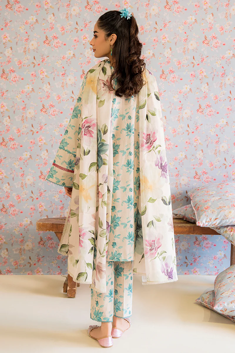BLUE MIST-3PC PRINTED LAWN SUIT - Image 3
