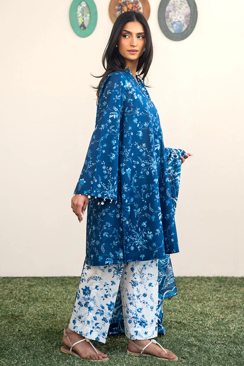 BLUE ROSEATE-3PC PRINTED LAWN SUIT - Image 7