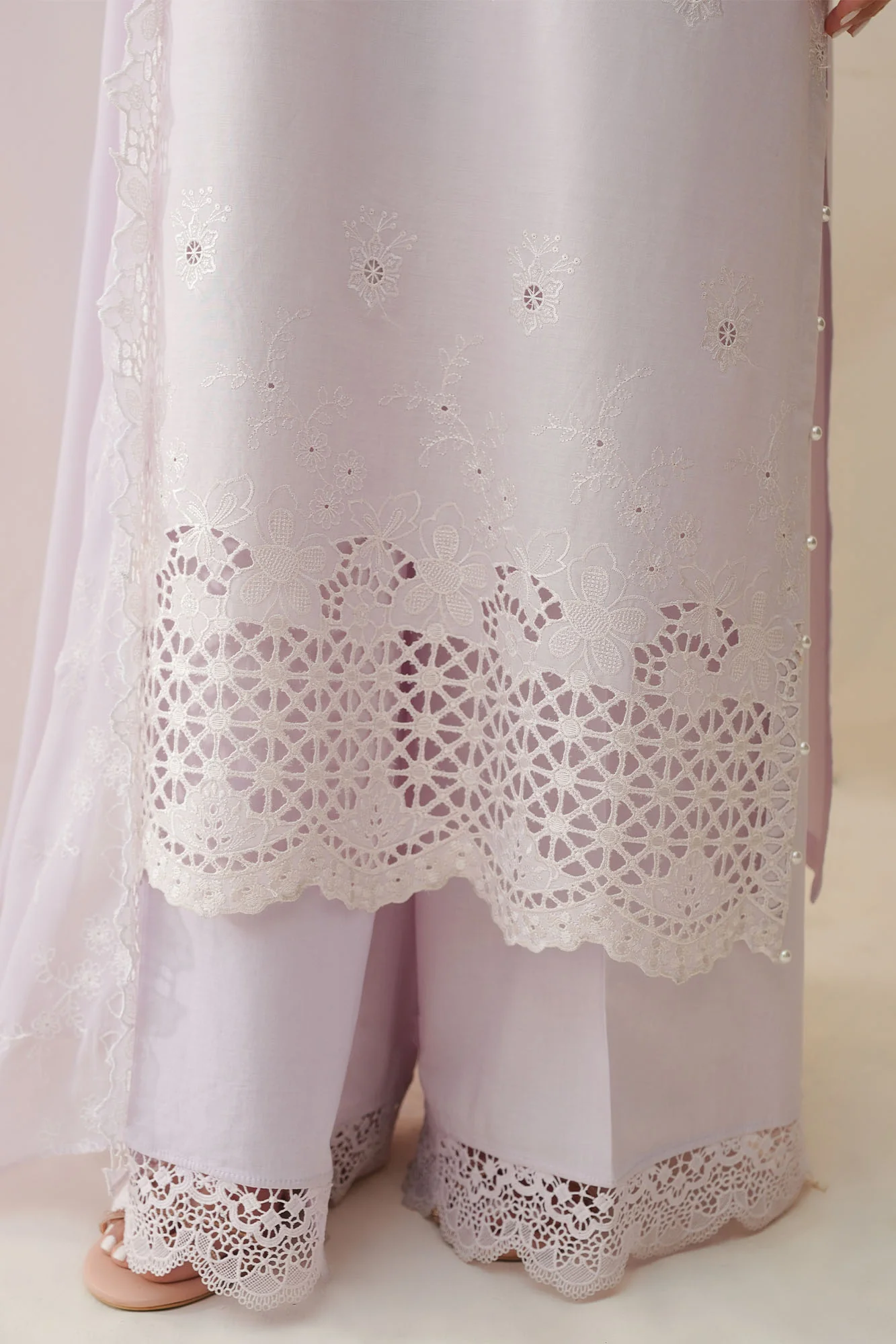BLUSH BREEZE-3PC CHIKANKARI SUIT - Image 3