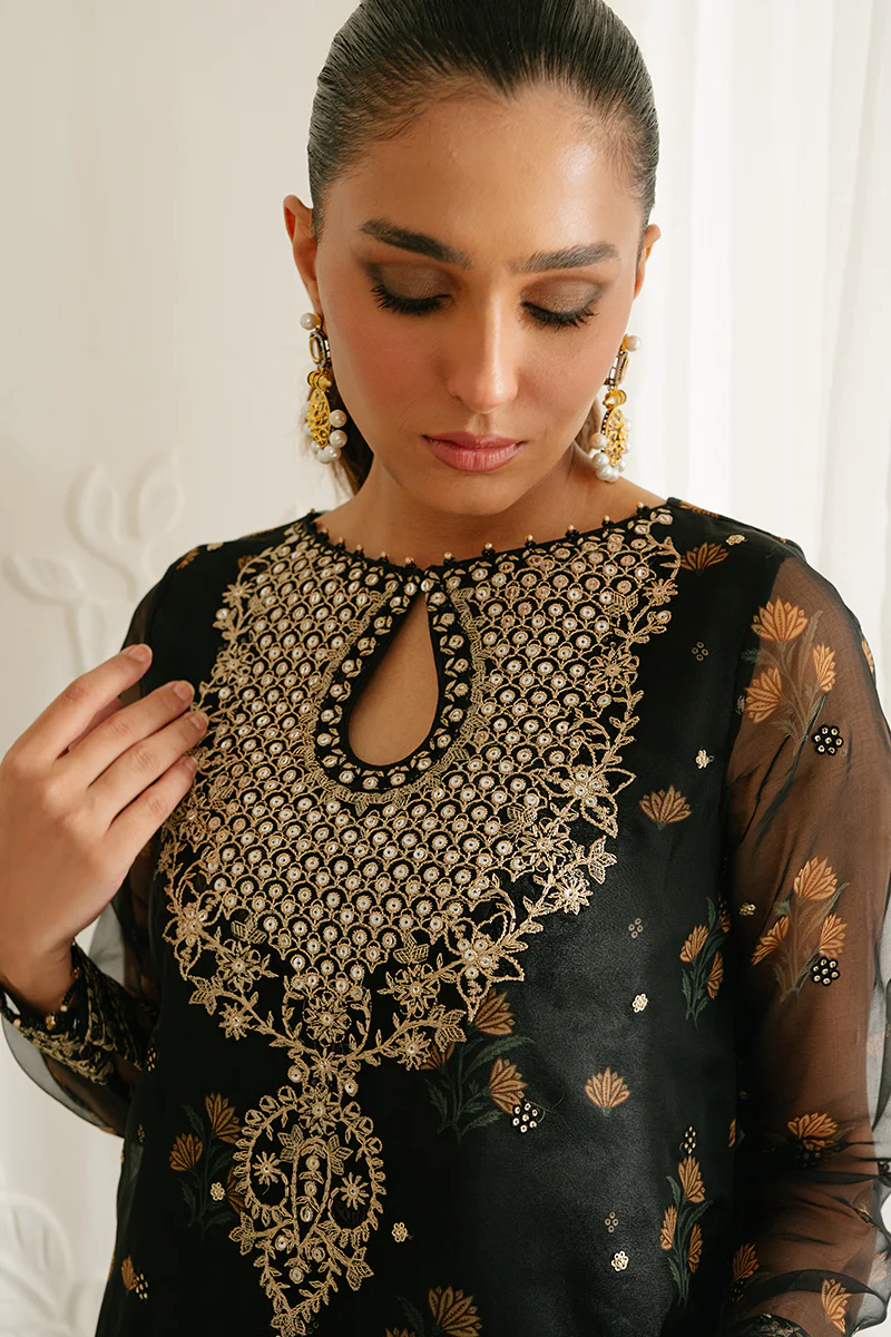 BRISTOL RAVEN-4PC ORGANZA EMBROIDERED SUIT - Image 4