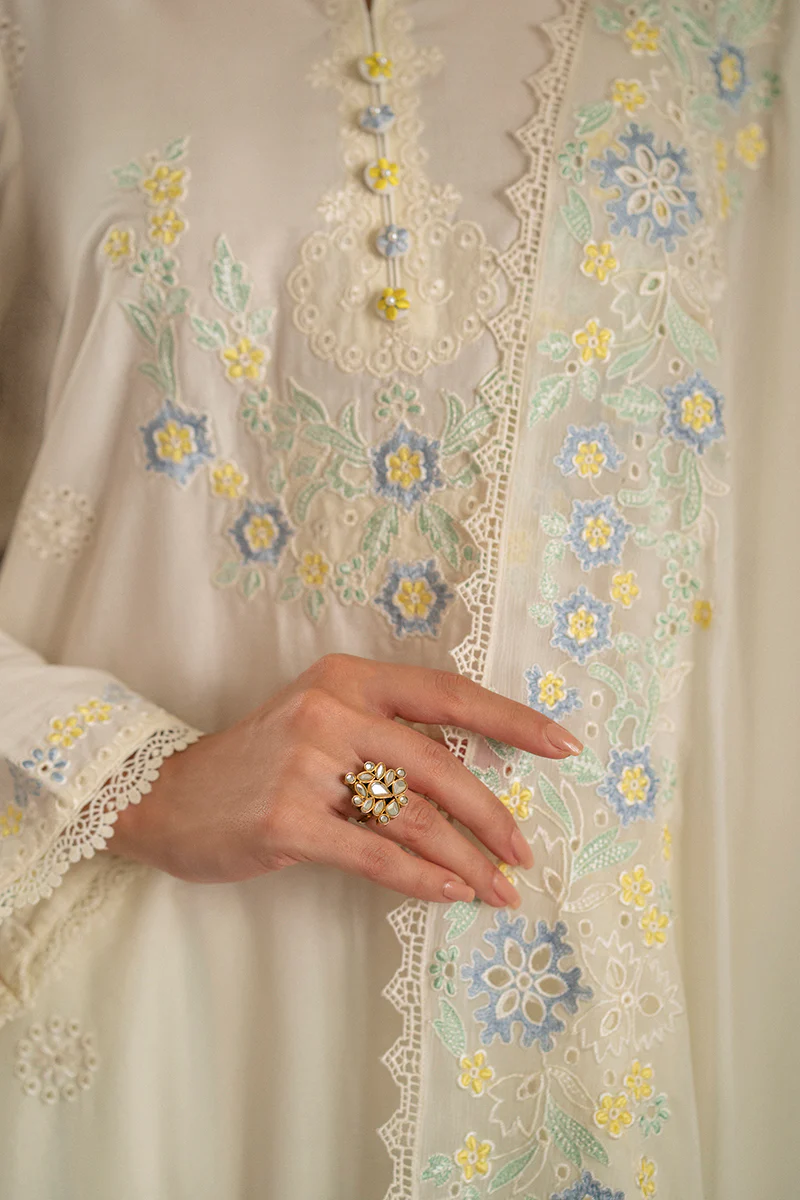GRIZZLED PEARL-3PC EMBROIDERED SUIT - Image 4