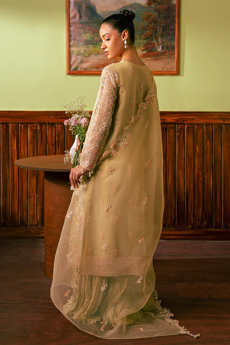 CANARY BUTTER-4 PIECE EMBROIDERED ORGANZA SUIT - Image 7