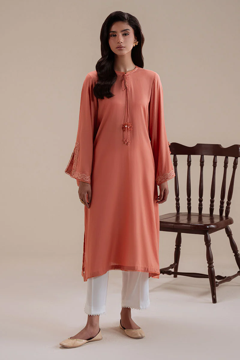 CARAMEL GLOW DYED LAWN SHIRT