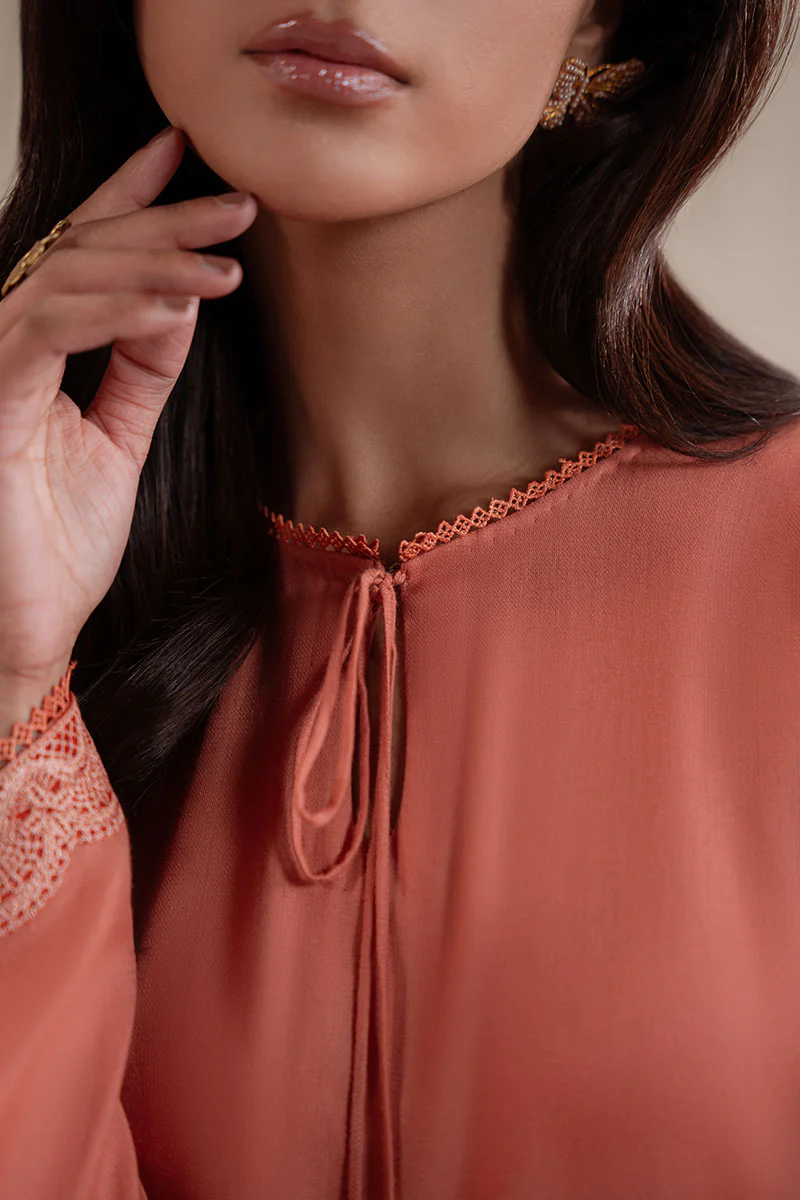 CARAMEL GLOW DYED LAWN SHIRT - Image 2