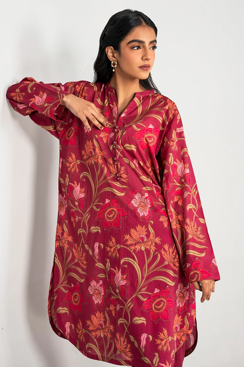 CERISE GARNET-2PC PRINTED LAWN SUIT - Image 4