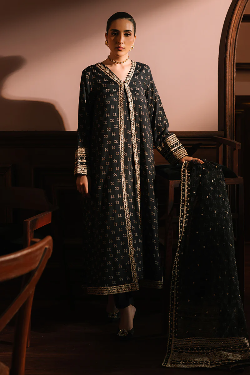 CHARCOAL REVERIE-3PC SILK EMBROIDERED SUIT - Image 4