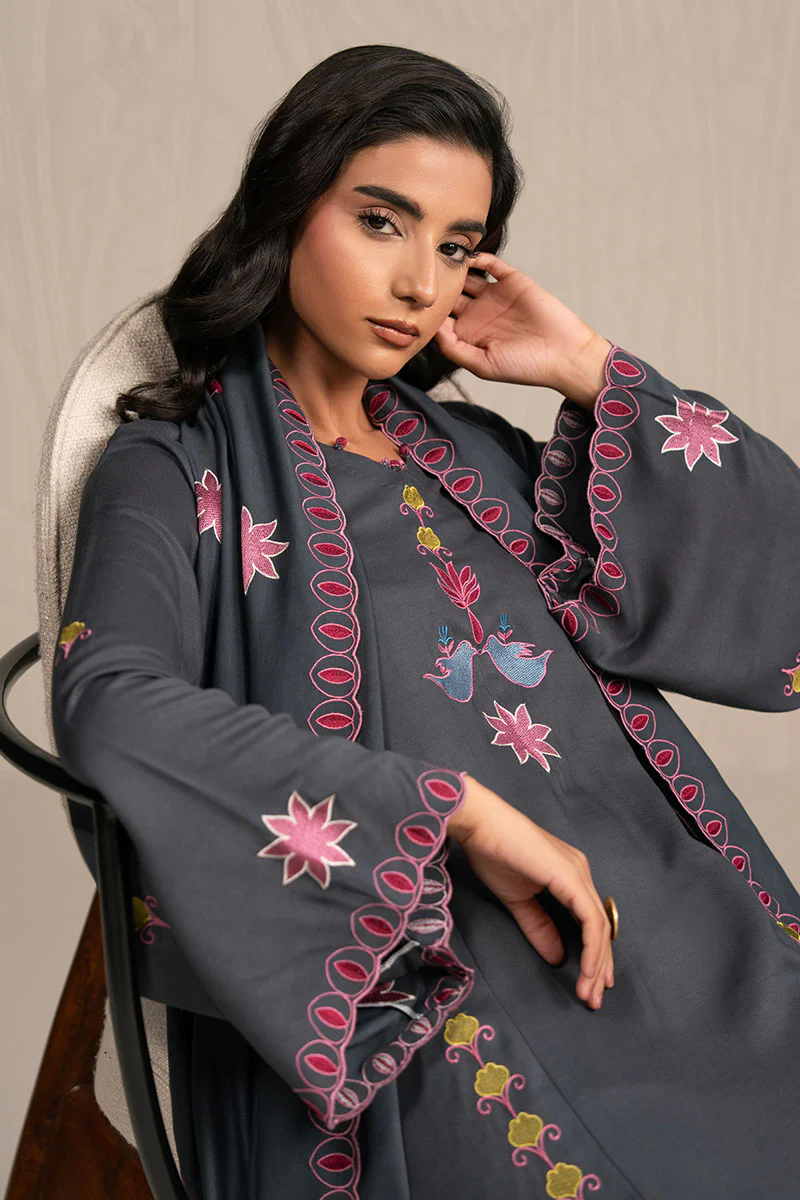 CHARCOAL SPECTRUM-3PC (SHIRT, TROUSER & DUPATTA) - Image 4