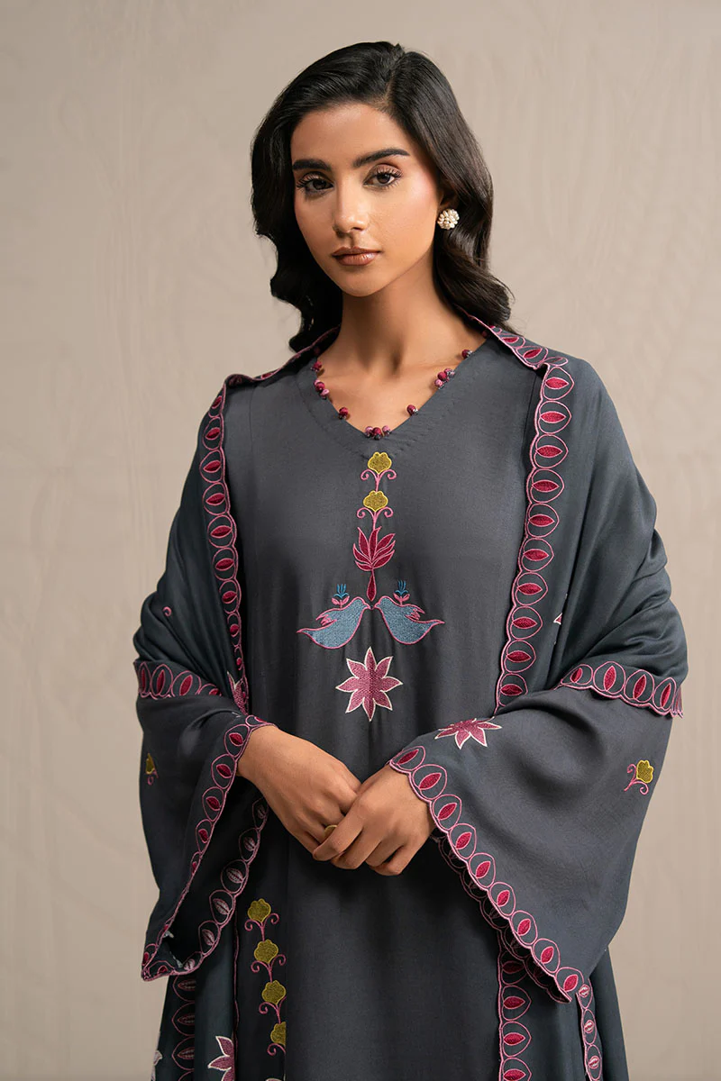 CHARCOAL SPECTRUM-3PC (SHIRT, TROUSER & DUPATTA) - Image 5