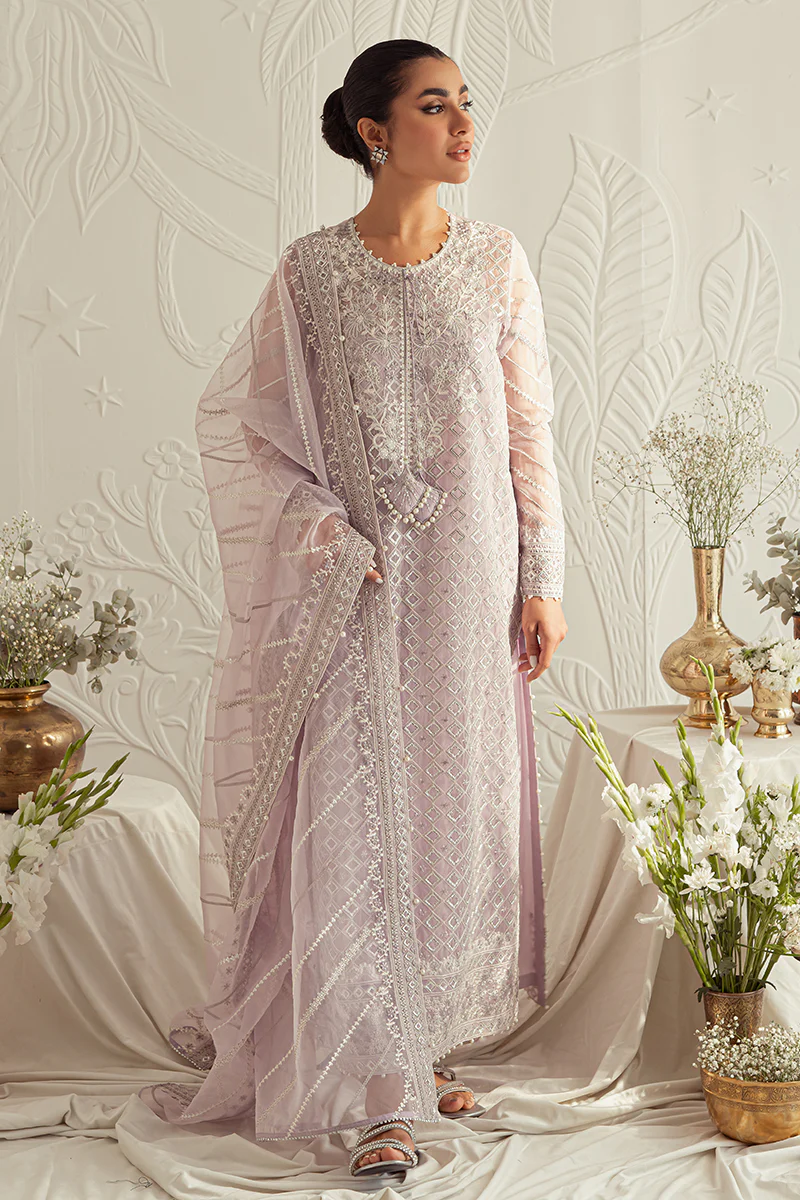 CHROMATIC HUE-4PC ORGANZA EMBROIDERED SUIT - Image 2