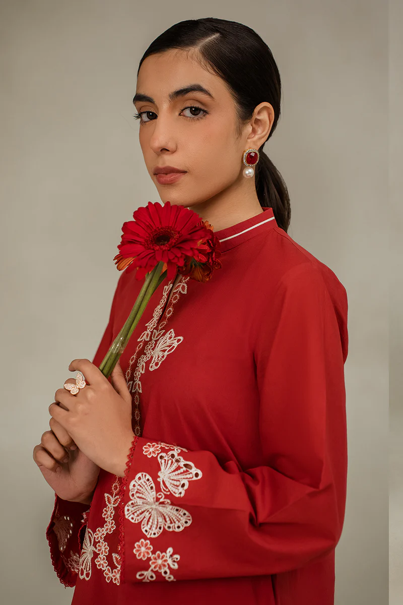 CINNABAR RED LAWN SHIRT - Image 4
