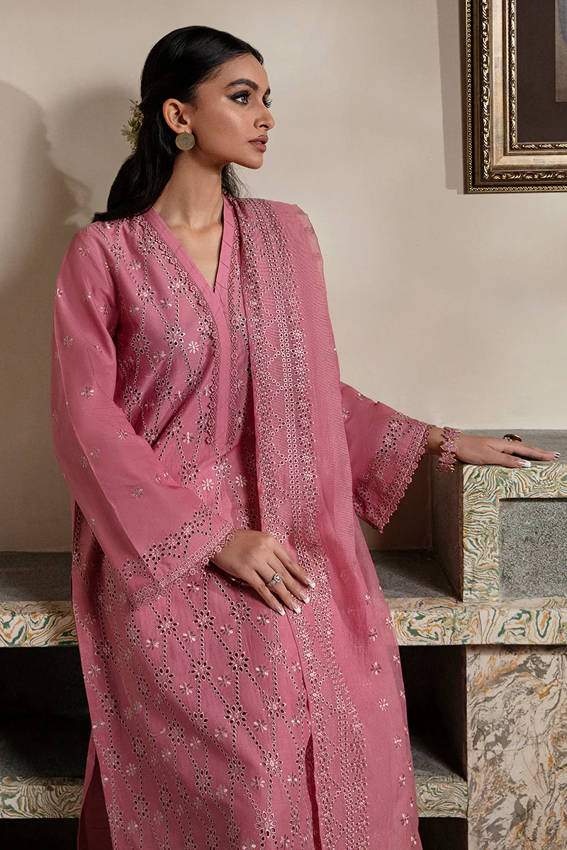 CORAL BOUGUET-3PC CHIKANKARI LAWN SUIT - Image 4