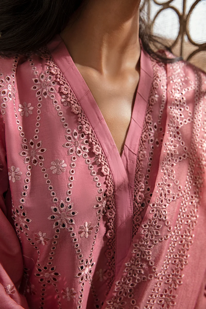 CORAL BOUGUET-3PC CHIKANKARI LAWN SUIT - Image 5