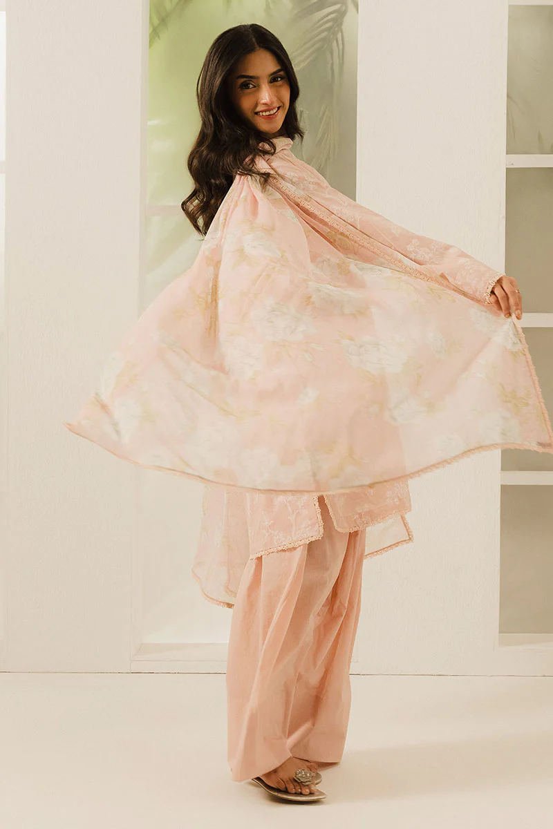 CORAL DUST-3 PC PRINTED LAWN SUIT - Image 5