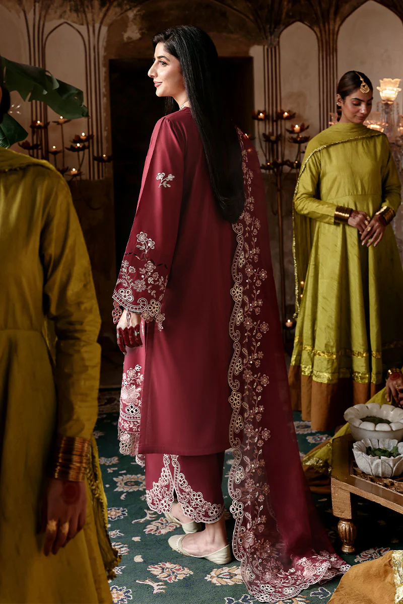 CRIMSON DRAPE-3PC EMBROIDERED LAWN SUIT - Image 7