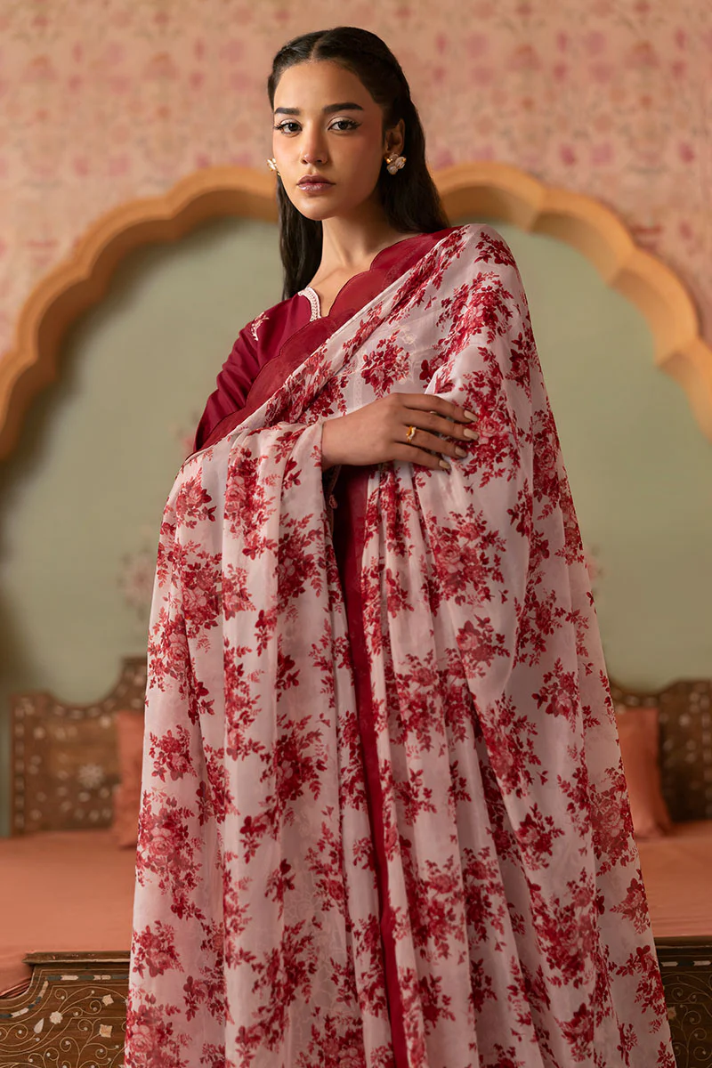 CRIMSON RED-3PC PRINTED LAWN SUIT - Image 5