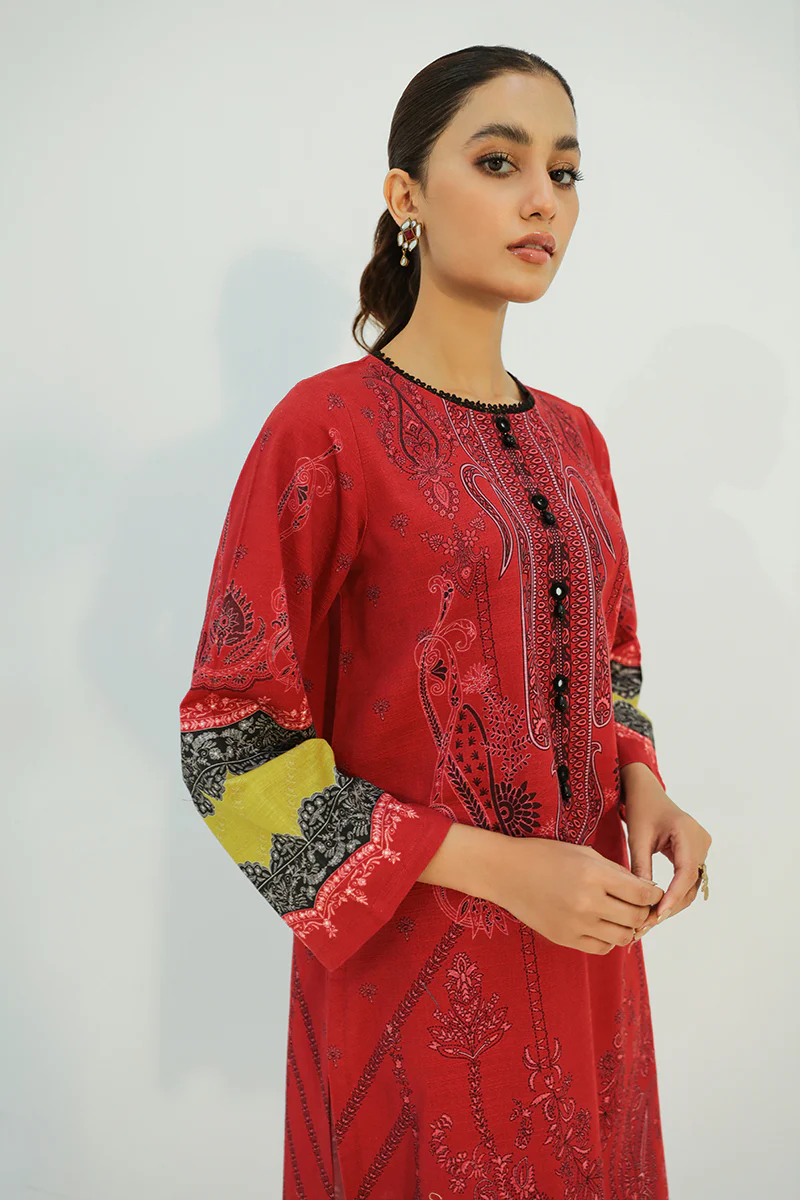 CRIMSON TALE-2PC KHADDAR PRINTED SUIT - Image 4