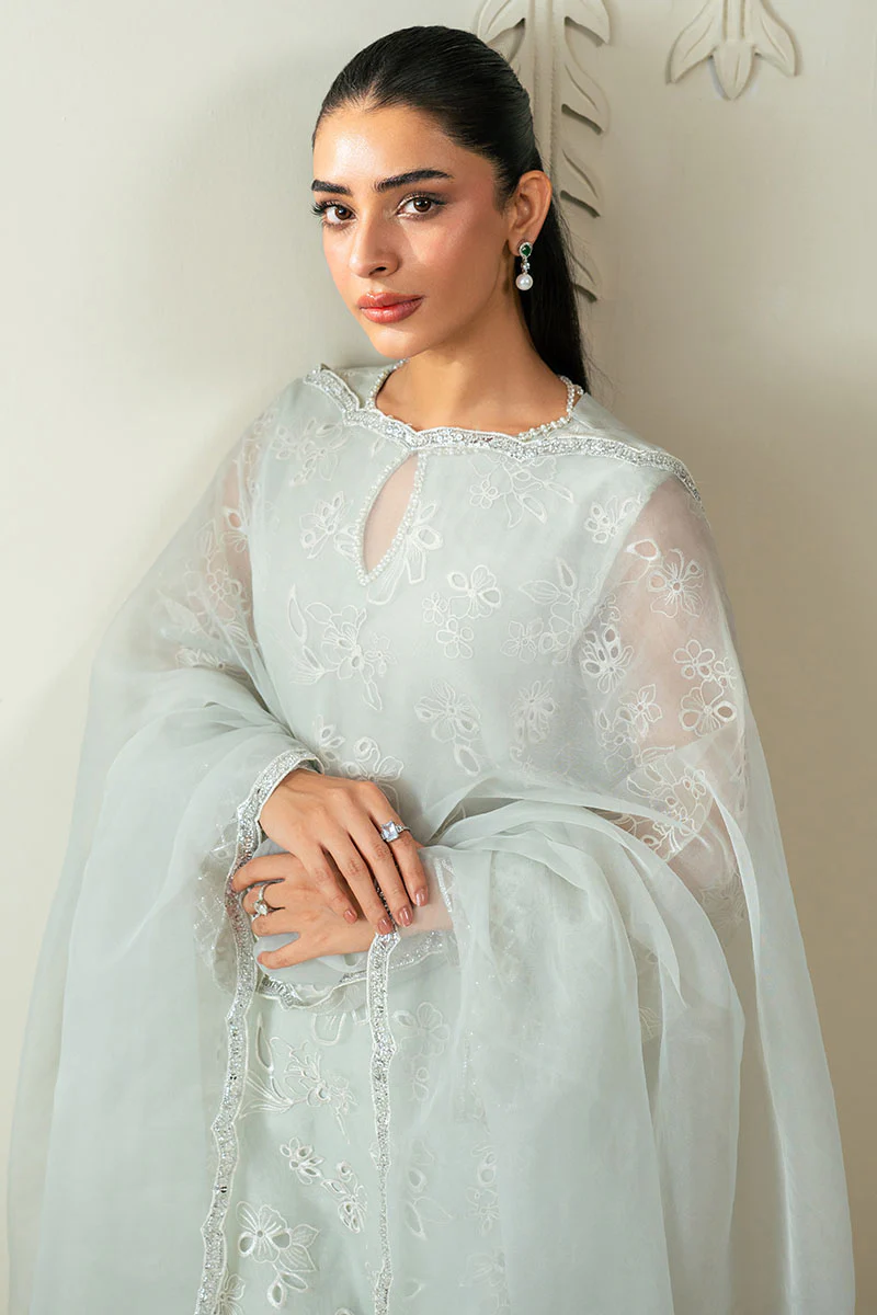 DAZZLING AQUA -2PC (SHIRT & DUPATTA) - Image 5