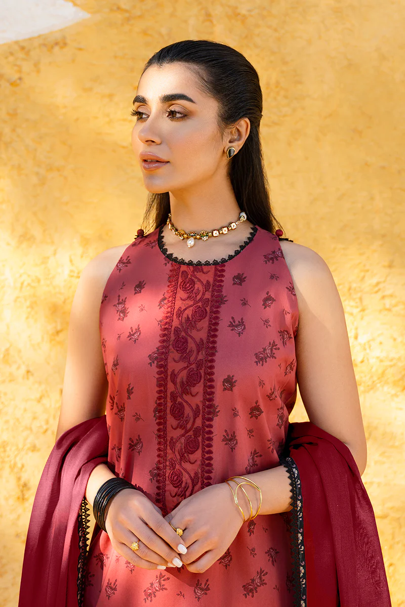 DAZZLING MOON-3PC DIGITAL PRINTED LAWN SUIT - Image 4