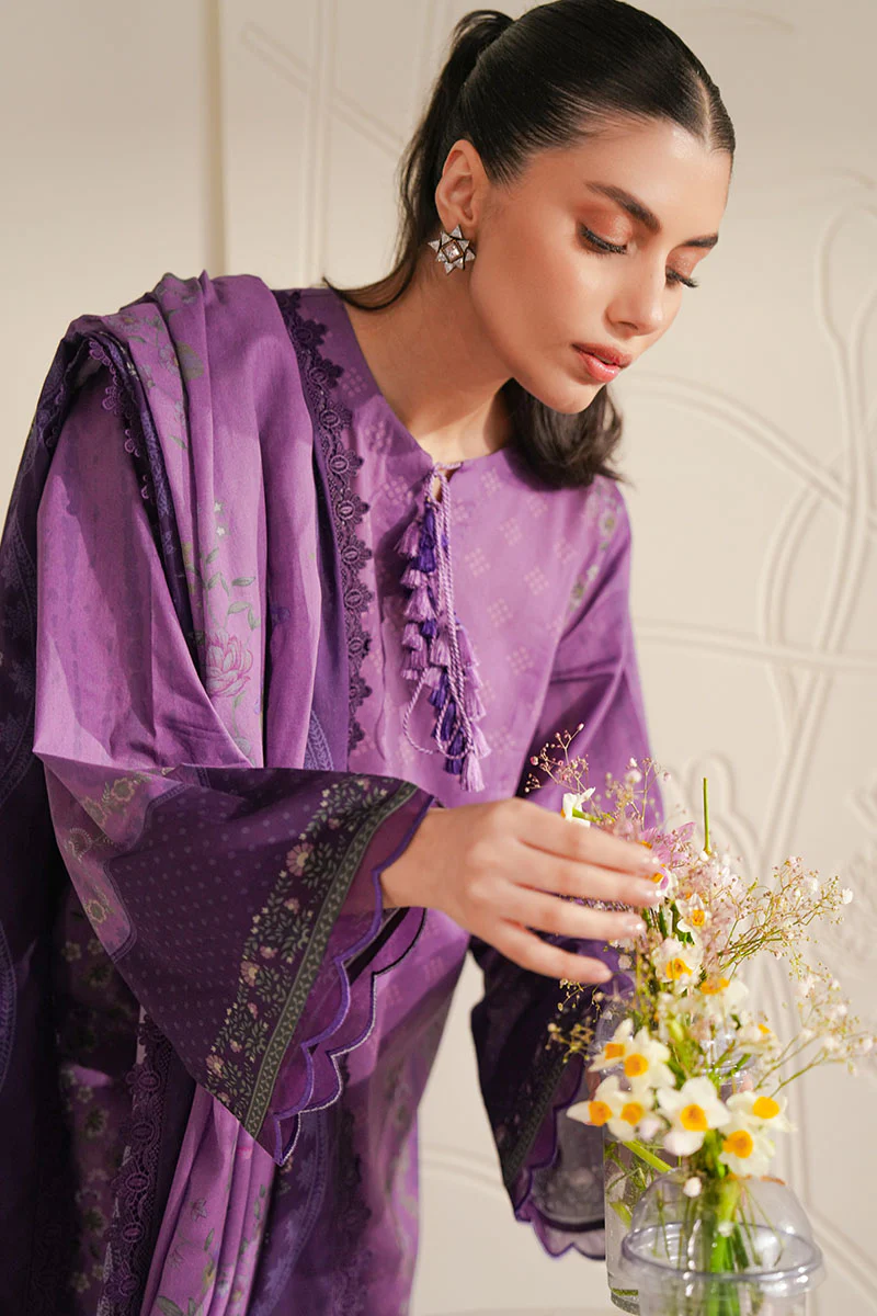 DEEP CARNATION-3 PIECE PRINTED LAWN SUIT - Image 2