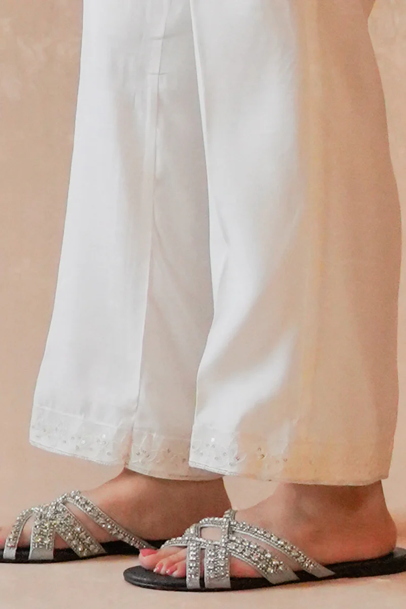DUNE WHITE 1 EMBROIDERED PANTS - Image 2