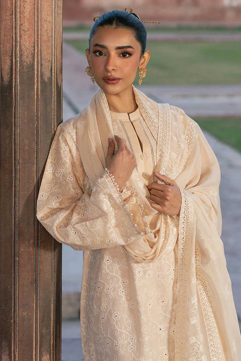ECRU BREEZE-3PC CHIKANKARI SUIT - Image 4