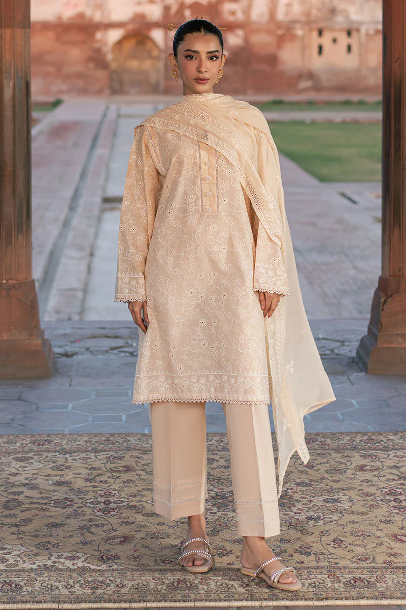 ECRU BREEZE-3PC CHIKANKARI SUIT - Image 5