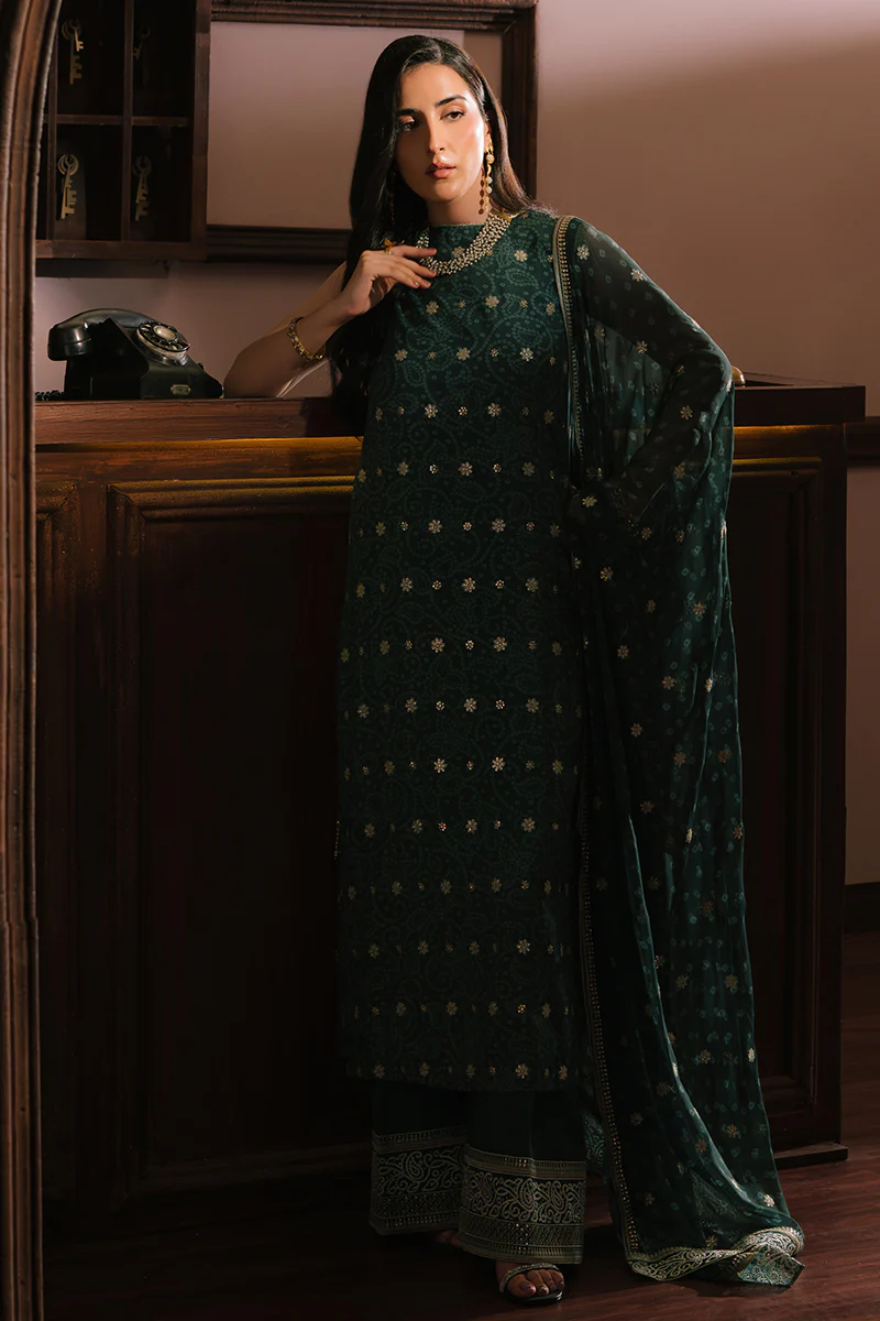 EMERALD MAJESTY-3PC SILK EMBROIDERED SUIT - Image 5