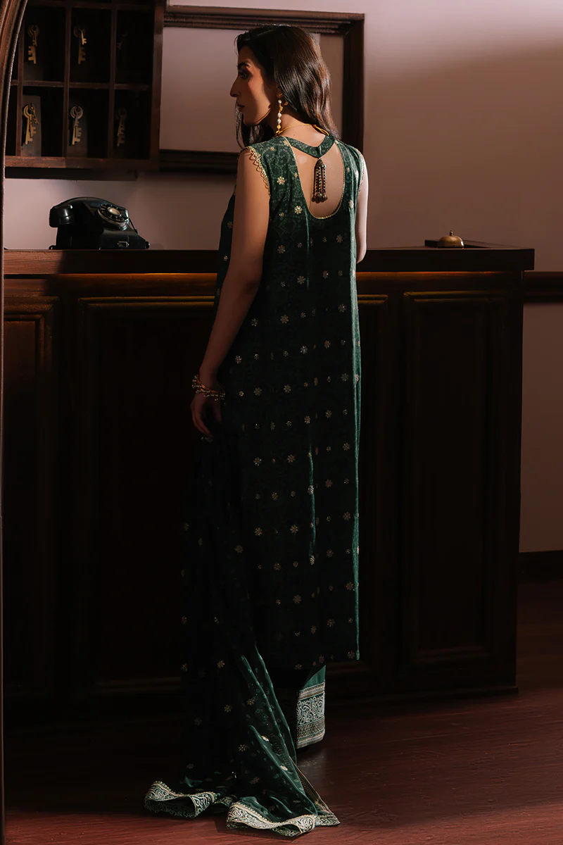 EMERALD MAJESTY-3PC SILK EMBROIDERED SUIT - Image 6
