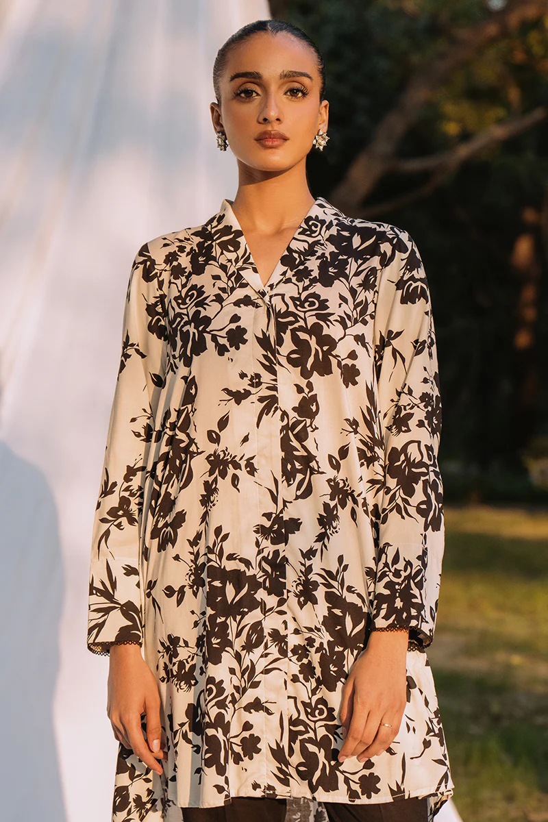 FLORAL COR-1 PIECE LINEN PRINTED SHIRT - Image 3