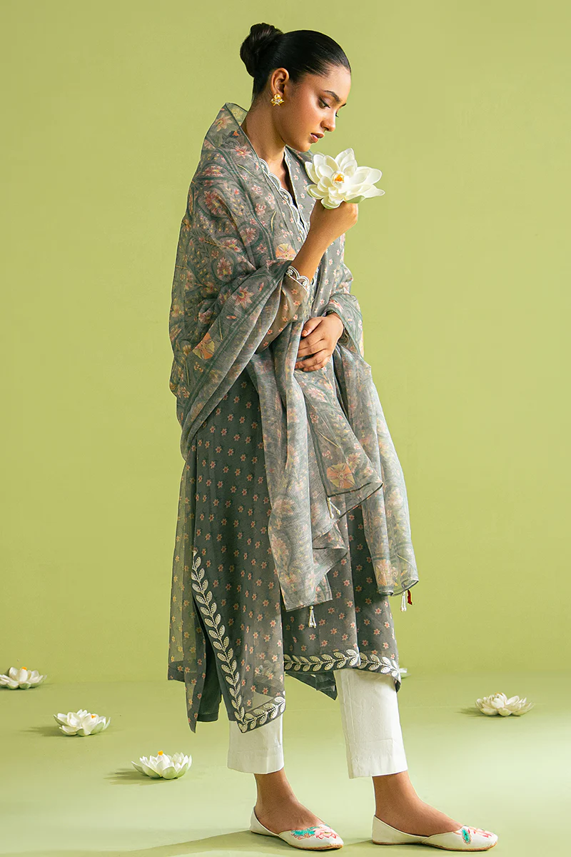 FOREST FLORA-2 PC (SHIRT & DUPATTA) - Image 4