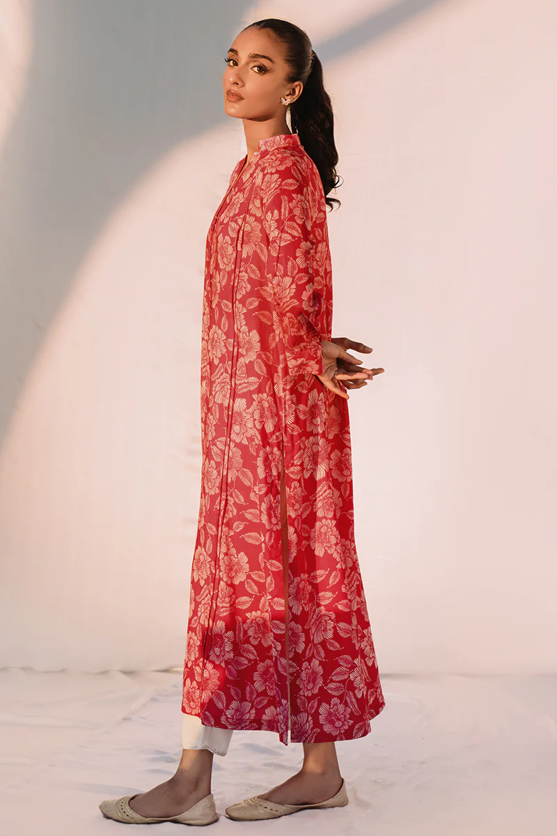 FUCHSIA GLINT- 1 PIECE LINEN PRINTED SHIRT - Image 3