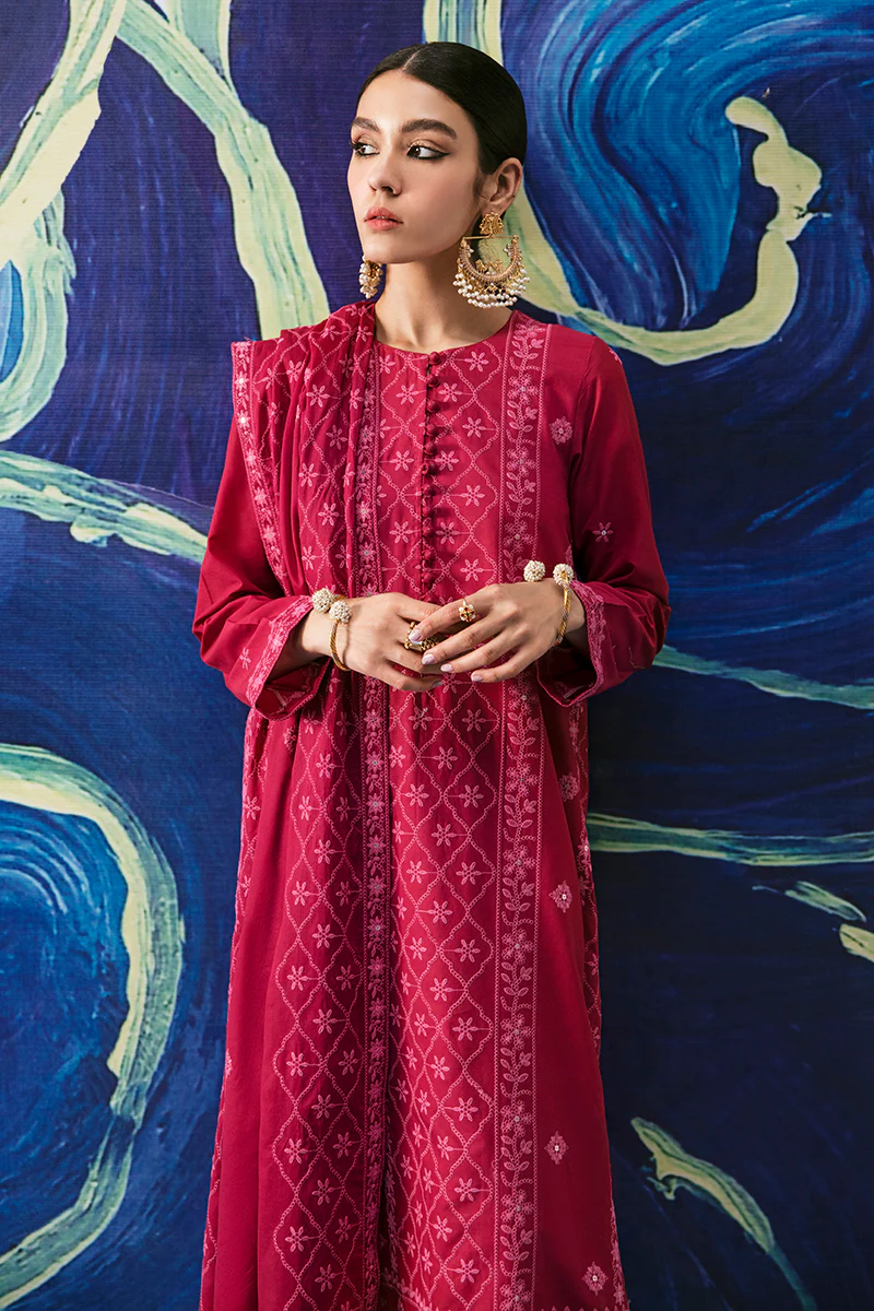 GARNET GLARE-3PC EMBROIDERED LAWN SUIT - Image 5