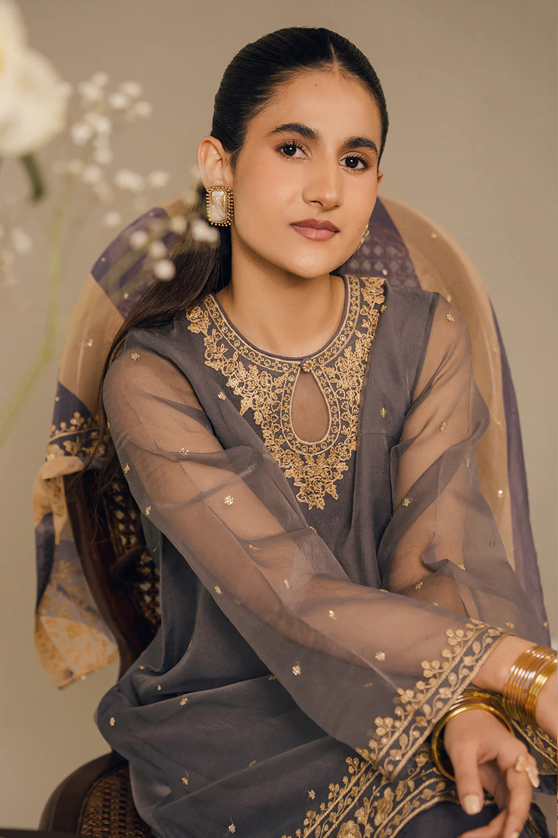 GRAY BERYL-3 PIECE (SHIRT, TROUSER & DUPATTA) - Image 5