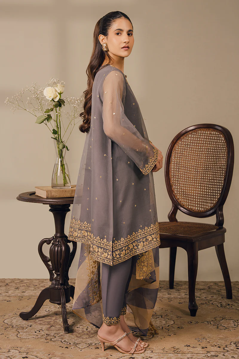 GRAY BERYL-3 PIECE (SHIRT, TROUSER & DUPATTA) - Image 7