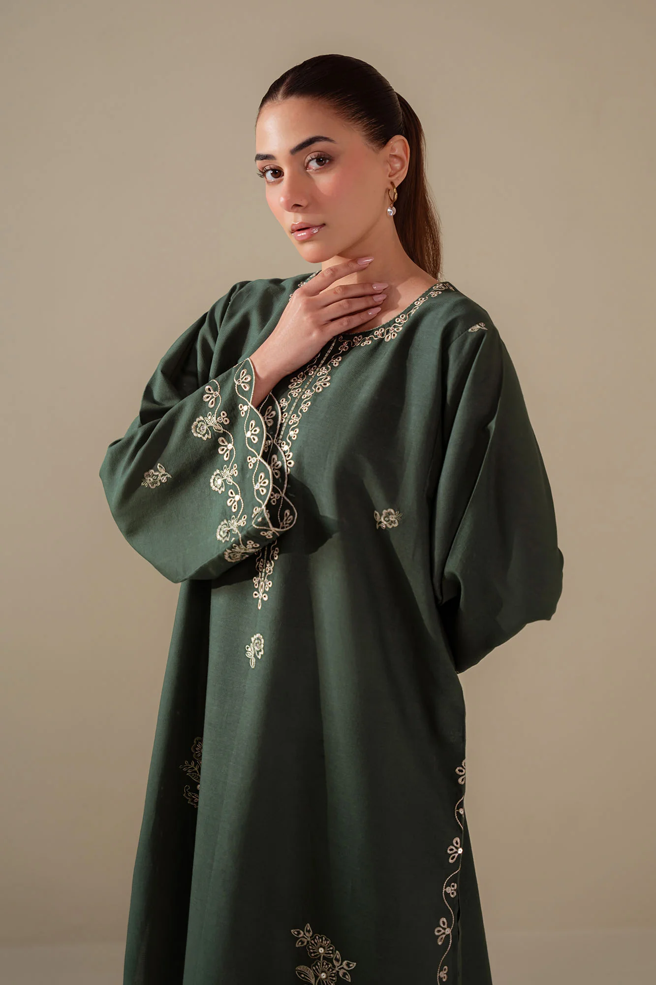 GREEN DEW EMBROIDERED LAWN SHIRT - Image 4