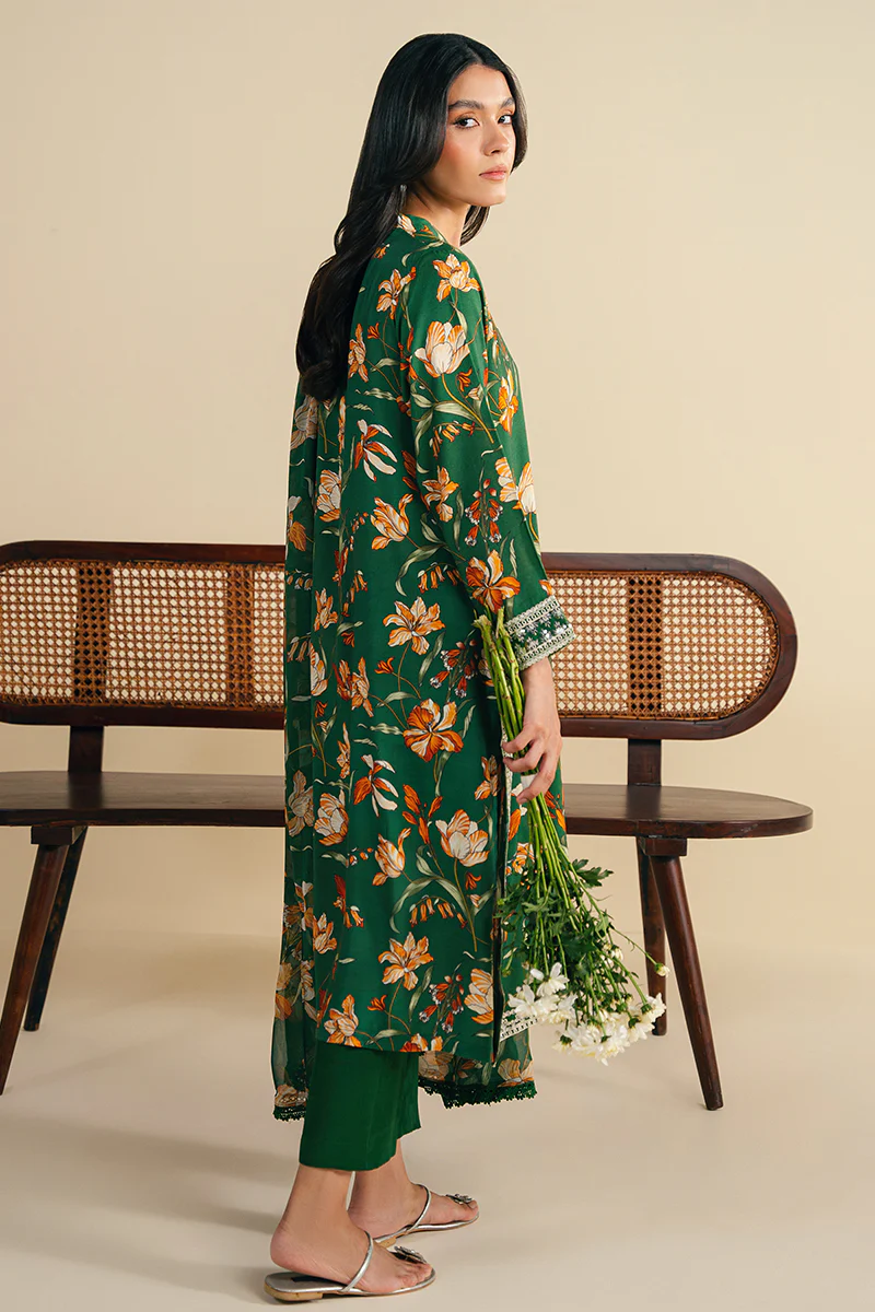 GREEN SPARKLE-2 PC (SHIRT & DUPATTA) - Image 6