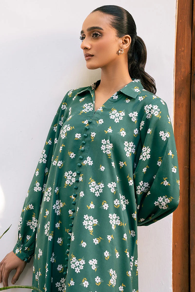 GREEN VOYAGE-2 PIECE PRINTED LINEN SUIT - Image 3