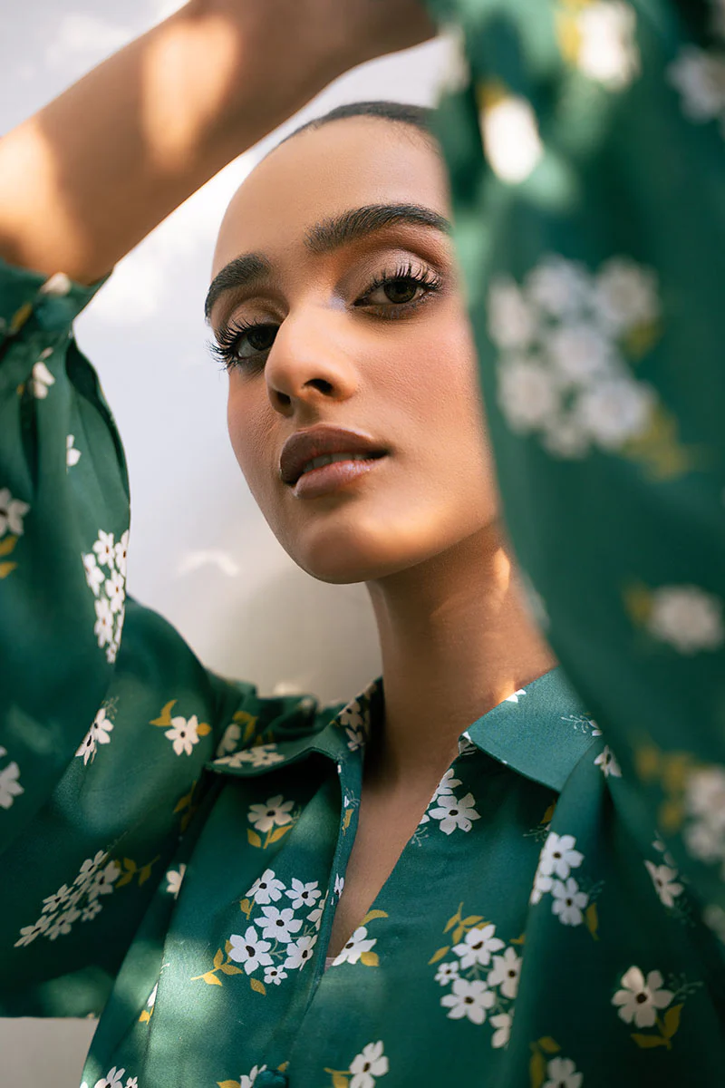 GREEN VOYAGE-2 PIECE PRINTED LINEN SUIT - Image 4