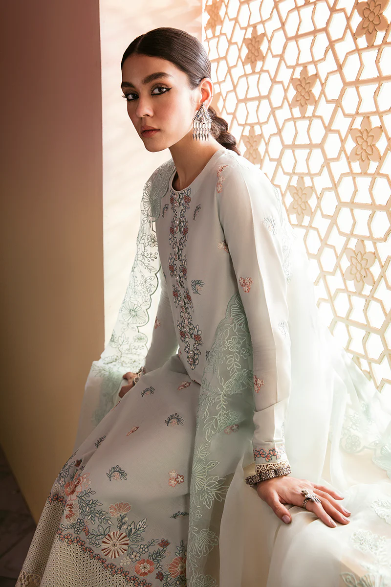 HAZY CERULEAN-3PC EMBROIDERED LAWN SUIT - Image 6
