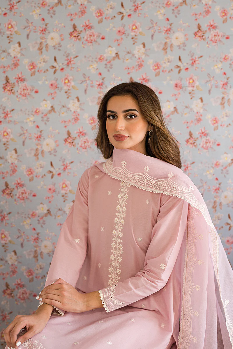 ICY PINK-3PC EMBROIDERED LAWN SUIT - Image 6