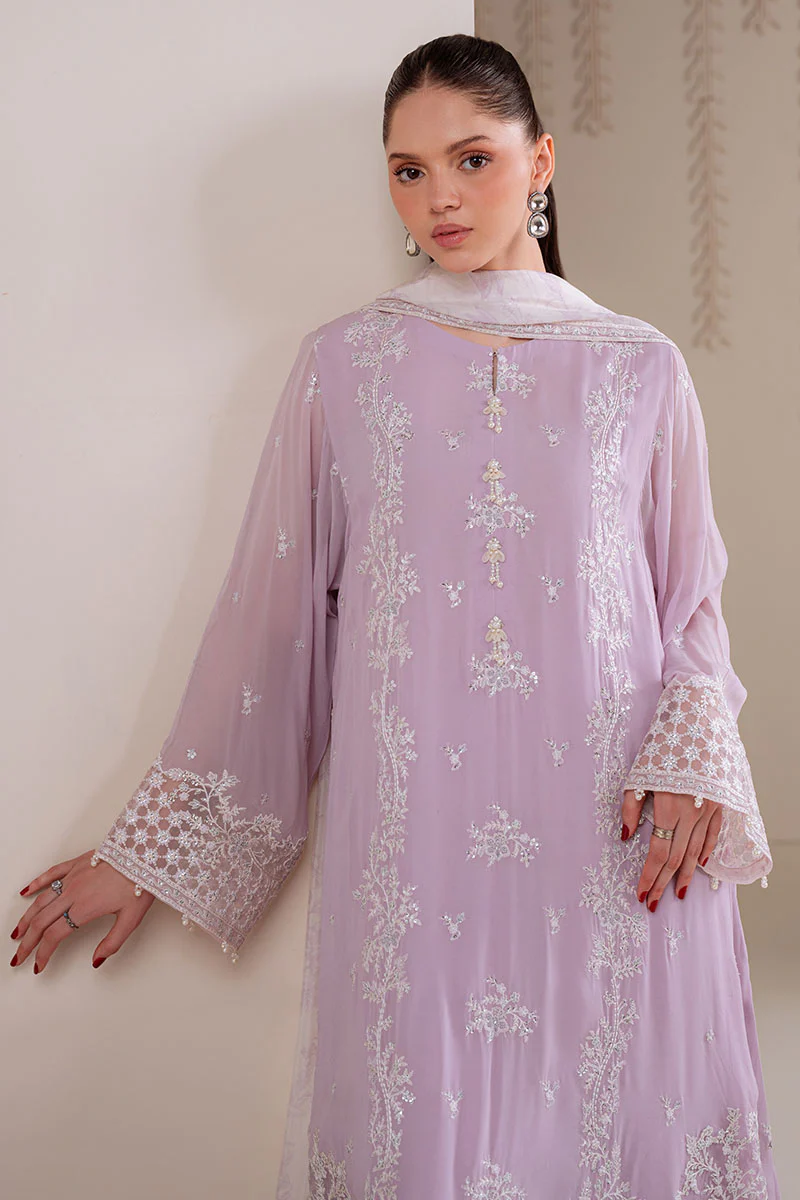 IRIS LAVENDER-4PC CHIFFON EMBROIDERED SUIT - Image 6