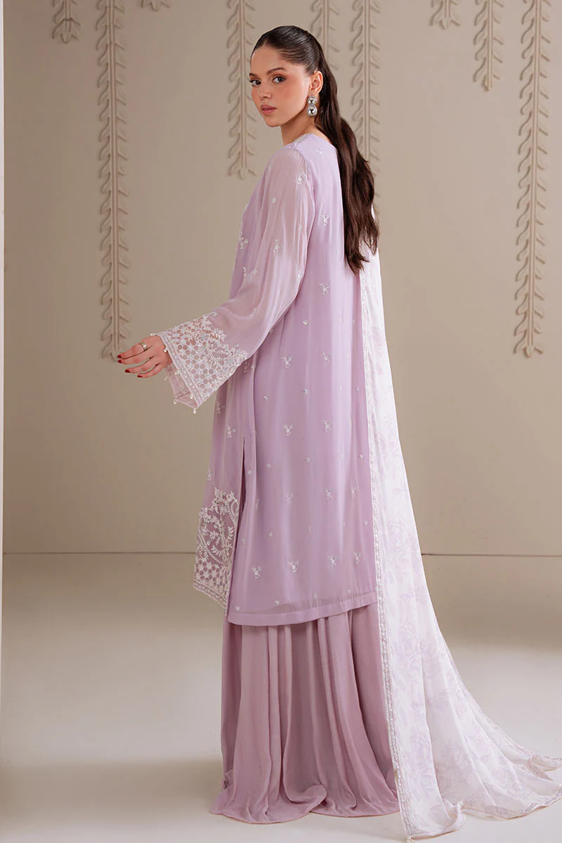 IRIS LAVENDER-4PC CHIFFON EMBROIDERED SUIT - Image 7